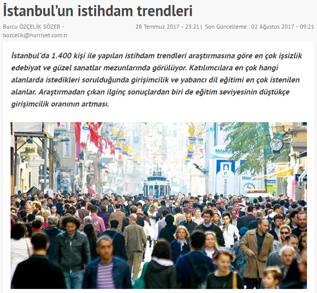 istanbulun istihdam trendleri